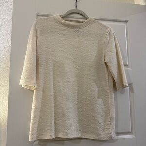 Trouve Cream Textured Blouse